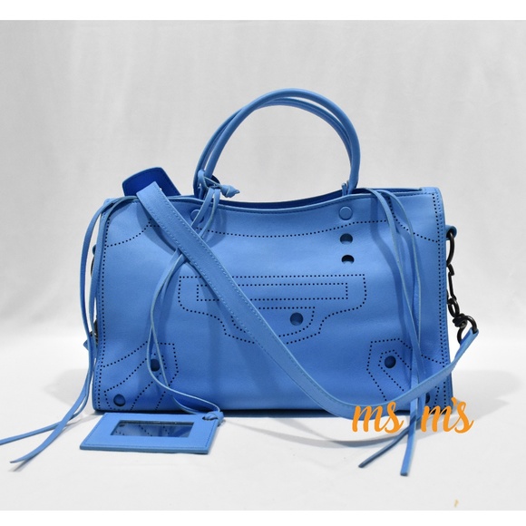 Balenciaga Handbags - NEW Balenciaga Blue Calfskin Small City Bag